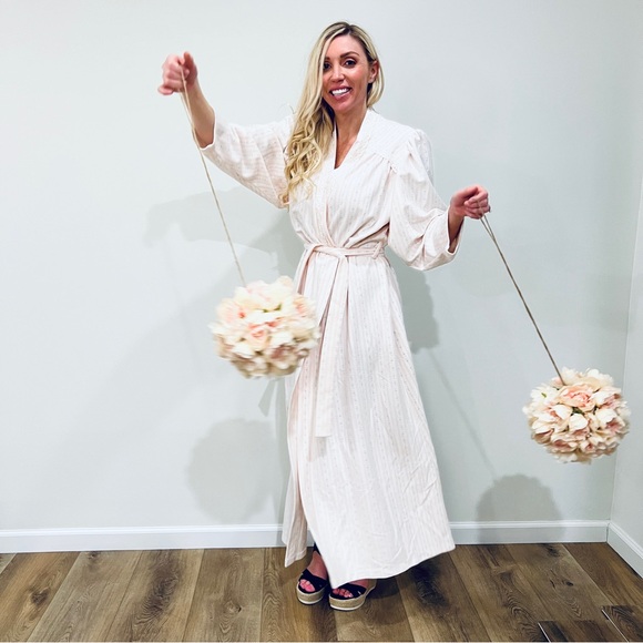 VTG Floral Striped Robe - Picture 2 of 11